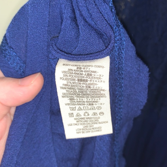 Free People dark blue lace sheer dress size M - Picture 9 of 11